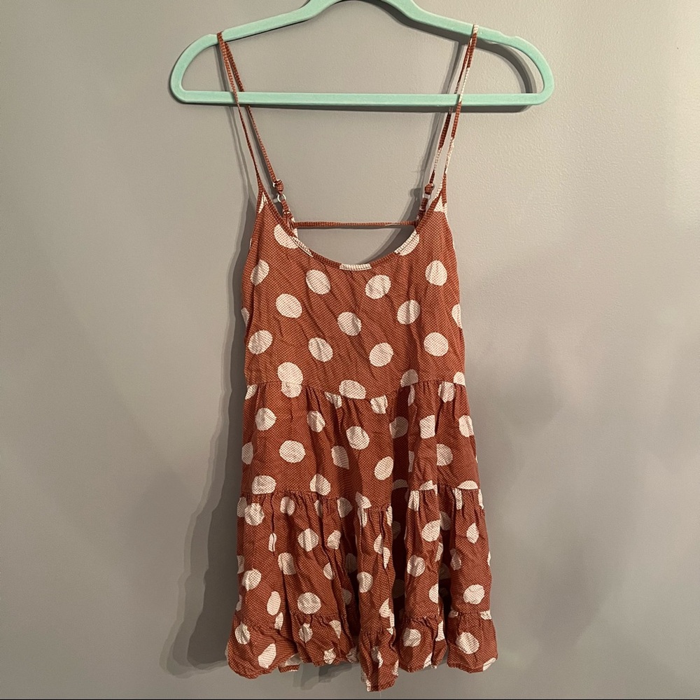 BP Polka Dot Ruffle Babydoll Dress Sleeveless